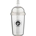 Vaso de RPET con tapa de rosca y pajita con tapón de silicona 500ml color transparente octava vista