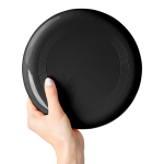 Frisbee macizo de plástico reciclado con 21 cm de diámetro color negro segunda vista