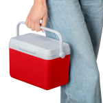 Nevera portátil de plástico resistente con aislamiento y asa robusta 4L color rojo tercera vista