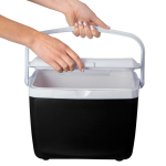 Nevera portátil de plástico resistente con doble pared y asa 13L color negro cuarta vista
