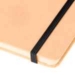 Libreta con tapa rígida de kraft con goma elástica A5 hojas a rayas color negro segunda vista