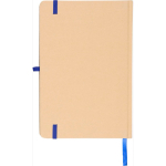 Libreta con tapa rígida de kraft con goma elástica A5 hojas a rayas color azul segunda vista