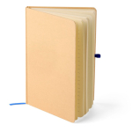 Libreta con tapa rígida de kraft con goma elástica A5 hojas a rayas color azul quinta vista