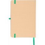 Libreta con tapa rígida de kraft con goma elástica A5 hojas a rayas color verde quinta vista