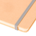 Libreta con tapa rígida de kraft con goma elástica A5 hojas a rayas color plateado quinta vista