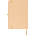 Libreta con tapa rígida de kraft con goma elástica A5 hojas a rayas color dorado segunda vista