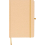 Libreta con tapa rígida de kraft con goma elástica A5 hojas a rayas color dorado sexta vista