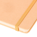 Libreta con tapa rígida de kraft con goma elástica A5 hojas a rayas color dorado octava vista