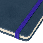 Libreta tapa de PU reciclado con marcapáginas A5 y hojas a rayas color azul sexta vista