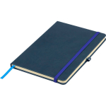 Libreta tapa de PU reciclado con marcapáginas A5 y hojas a rayas color azul séptima vista