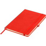 Libreta tapa de PU reciclado con marcapáginas A5 y hojas a rayas color rojo primera vista