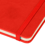 Libreta tapa de PU reciclado con marcapáginas A5 y hojas a rayas color rojo quinta vista