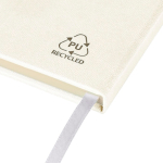 Libreta tapa de PU reciclado con marcapáginas A5 y hojas a rayas color blanco primera vista