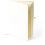 Libreta tapa de PU reciclado con marcapáginas A5 y hojas a rayas color blanco segunda vista
