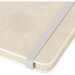 Libreta tapa de PU reciclado con marcapáginas A5 y hojas a rayas color blanco tercera vista
