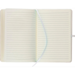 Libreta tapa de PU reciclado con marcapáginas A5 y hojas a rayas color blanco sexta vista
