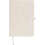 Libreta tapa de PU reciclado con marcapáginas A5 y hojas a rayas color blanco séptima vista