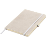 Libreta tapa de PU reciclado con marcapáginas A5 y hojas a rayas color blanco novena vista