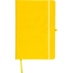 Libreta tapa de PU reciclado con marcapáginas A5 y hojas a rayas color amarillo segunda vista