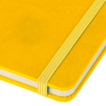 Libreta tapa de PU reciclado con marcapáginas A5 y hojas a rayas color amarillo quinta vista