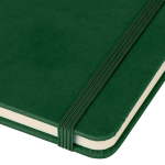 Libreta tapa de PU reciclado con marcapáginas A5 y hojas a rayas color verde octava vista
