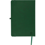 Libreta tapa de PU reciclado con marcapáginas A5 y hojas a rayas color verde novena vista