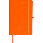 Libreta tapa de PU reciclado con marcapáginas A5 y hojas a rayas color naranja octava vista