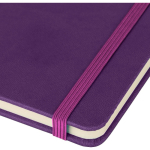 Libreta tapa de PU reciclado con marcapáginas A5 y hojas a rayas color violeta octava vista