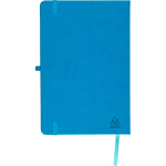 Libreta tapa de PU reciclado con marcapáginas A5 y hojas a rayas color azul claro quinta vista