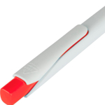 Bolígrafo de plástico reciclado con clip y tinta Dokumental azul color rojo primera vista