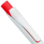 Bolígrafo de plástico reciclado con clip y tinta Dokumental azul color rojo segunda vista