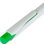 Bolígrafo de plástico reciclado con clip y tinta Dokumental azul color verde segunda vista