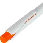 Bolígrafo de plástico reciclado con clip y tinta Dokumental azul color naranja segunda vista