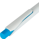 Bolígrafo de plástico reciclado con clip y tinta Dokumental azul color azul claro segunda vista