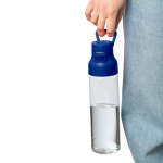 Botella de tritán transparente tapa de color y cierre de clic 750ml color azul sexta vista