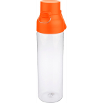 Botella de tritán transparente tapa de color y cierre de clic 750ml color naranja tercera vista