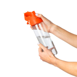 Botella de tritán transparente tapa de color y cierre de clic 750ml color naranja sexta vista