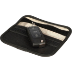 Funda de RPET para llaves y tarjetas con bloqueo RFID y cierre velcro color negro primera vista