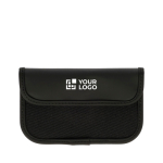 Funda de RPET para llaves y tarjetas con bloqueo RFID y cierre velcro color negro