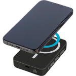 Batería externa reciclada con carga USB-C 15W inalámbrica 10.000mAh color negro cuarta vista