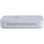 Batería externa reciclada con carga USB-C 15W inalámbrica 10.000mAh color blanco décima vista