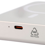 Batería externa reciclada con carga USB-C 15W inalámbrica 10.000mAh color blanco undécima vista