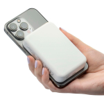 Batería externa reciclada con carga USB-C 15W inalámbrica 10.000mAh color blanco sexta vista