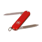 Navaja de acero inoxidable formato llavero Victorinox con 6 funciones color rojo primera vista