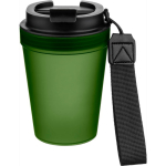 Vaso de plástico transparente con tapa de rosca y cordón de muñeca 350ml color verde quinta vista