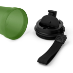 Vaso de plástico transparente con tapa de rosca y cordón de muñeca 350ml color verde sexta vista