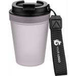 Vaso de plástico transparente con tapa de rosca y cordón de muñeca 350ml color transparente cuarta vista
