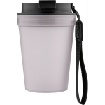 Vaso de plástico transparente con tapa de rosca y cordón de muñeca 350ml color transparente quinta vista