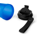 Vaso de plástico transparente con tapa de rosca y cordón de muñeca 350ml color azul real cuarta vista