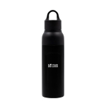 Botella de acero inox reciclado antigoteo filtro BrandCharger 520ml color negro vista de impresión